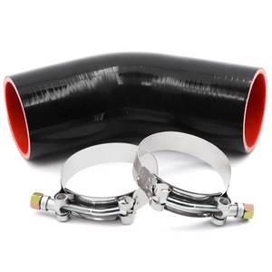lot 14346 image: High Performance 4-Ply Reinforced 45 Degree ID 4 Inch Elbow Silicone Coupler Hose with 2 T-Bolt Clamps, Wall Thickness 5mm Leg Length 4 Inch for TurboIntercoolerIntake Piping