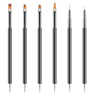 lot 14354 image: Artdone Nail Dotting Tools 6PCS Double-ended Nail Art Brushes Kit Nail Art Gel Polish Liner Brushes Design Pen For Nail Drawing And Nail Paint Brushes Small Detail Brushes