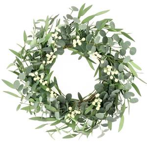 lot 15245 image: Pinkpum 20 Eucalyptus Wreath for Front Door Porch Window Green Decor for Home Farmhouse Wall Spring Summer Fall Outdoor Indoor All Seasons