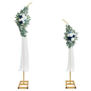 lot 15253 image: Kusamue Mental Arch Backdrop Stand,Set of 2 Gold Half Flower Arch Stand for Wedding Ceremony Birthday Anniversary Floral Balloon Arch Stand Background Decoration (7.5FT & 6.2FT)