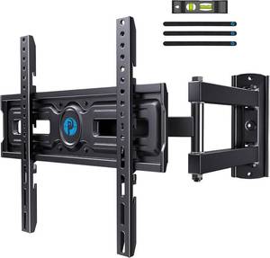 lot 15271 image: Pipishell Full Motion TV Wall Mount for Most 26-65 inch Flat & Curved TVs up to 77 lbs, Adjustable Bracket Height, Corner TV Mount with Single Articulating Arm, Max VESA 400x400mm, PIMF9