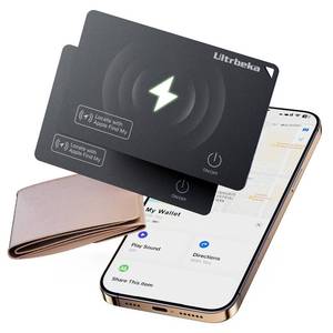 lot 16398 image: Ultrbeka Wallet Tracker Slim Card Tracker, 0.094in Rechargeable Bluetooth Tracker for Wallets, Passport, Work with Apple Find My, Card Locator- iOS Only Apple MFi Certified - 2pcs in 1