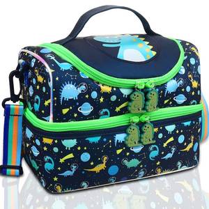 lot 16401 image: RHCPFOVR Kids Lunch Bag - Double - Decker Cooler Insulated Lunch Box for Boys Girls,Washable Lunch Bag with Strap and Reusable Toddler Lunchbox for School and Daycare