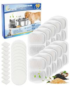 lot 16423 image: Cunina Dog Water Filter Replacement, 10 Set Dog Water Bowl Filters, Pet Water Filter Compatible with oneisall 7L230oz1.8G Stainless Steel Dog Water Fountain