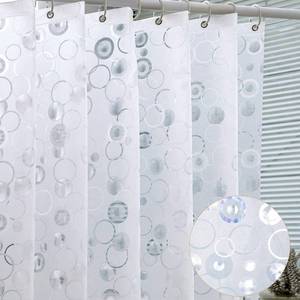lot 16438 image: WELTRXE EVA 8G Bathroom Shower Curtain Liner, 72x72 Inch 3D Frosted Bubble Heavy Duty Waterproof Shower Curtain Liner with Magnets Thick Plastic Shower Curtains, 12 Hooks