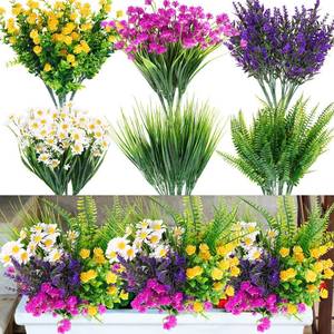 lot 19921 image: Cindeer 24 Bundles Artificial Flowers Planters Bulk for Outdoors, UV Resistant Artificial Fake Greenery Plastic Faux Flowers Plant Outdoor Indoor Spring Summer for Decors Wedding(Lively Color)