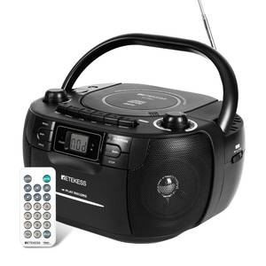 lot 19929 image: Retekess TR621 CD Player Boombox, Cassette Tape Player AM FM Radio, Stereo Sound, USB and TF Card Playback with Remote Control, Tape Recording, for Home(Black)