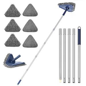 lot 19933 image: JEHONN Wall Cleaner Mop with Long Handle 82 Inches, 3-in-1 Ceiling Cleaning Tool Duster with 6 Replacement Microfiber Chenille Pads for Painted Walls, Window, Floor, Baseboard