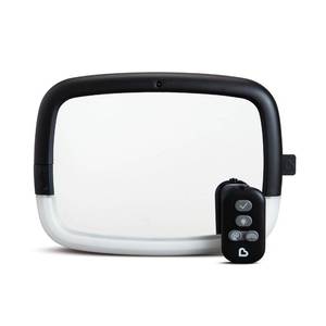 lot 19936 image: Munchkin Baby Car Mirror for Rear Facing Car Seats, Night Light LED Pivot 360 Baby in-Sight Adjustable Auto Mirror, Black