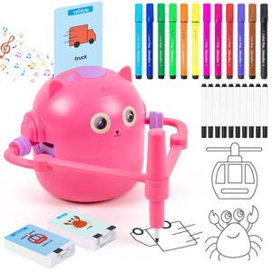 lot 19951 image: TREEFIA Drawing Robot for Kids, Drawing Robot for Kids 6 7 8 9 10 11 12 Year Old, Doodle Bot Toy with 100 Word Cards & 16 Color Pens for Girls and Boys