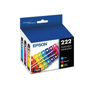 lot 20157 image: EPSON 222 Claria Ink Standard Capacity Color Combo Pack (T222520-S) Works with WorkForce WF-2960, Expression XP-5200