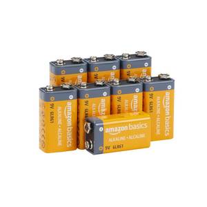 lot 20172 image: Amazon Basics 4-Pack 9V Long-Lasting Alkaline Batteries for Smoke Detector, Electronics & Audio, Reliable, 5-Year Shelf Life