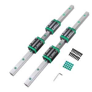 lot 20187 image: CHUANGNENG Linear Rail 2PCS HGR20 300mm Linear Guide Rail HGH20CA HGH20 Linear Slide Rail  4PCS HGH20CA Carriage Slider Block CNC Kit for DIY CNC Routers Lathes Mills