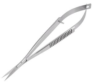 lot 20196 image: Micro Scissor 5.5 Straight Tip Embroidery Scissor Premium Stainless Steel Applique for Sewing Art & Craft Grooming for Eyebrow Eyelash and Spring Action Extra Sharp Squeeze Scissors.