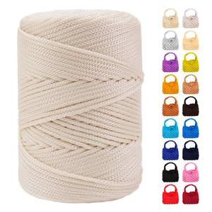 lot 20200 image: LEREATI Polyester Macrame Cord 3mm x 185yards, Braided Macrame Cord, Crochet Bag Polyester Yarn for Crocheting, Bag, Wall Hangings, Rug, DIY Crafts (Off White)