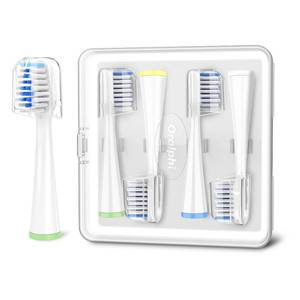 lot 20201 image: Oralphi 4 Pack Toothbrush Replacement Heads for Waterpik Sensonic Complete Care CC-04CD010-1, and for Waterpik Sensonic Electric Toothbrush STW-03W020STW-03W027, with Cover for White STWB-3WW-B