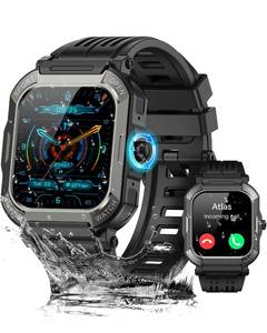 lot 20227 image: Smart Watch for Men Fitness Tracker Military Digital Mens Watches Bluetooth Make Answer Call Running Waterproof Smartwatch Android Phones iPhone Samsung Compatible Sleep Monitor Step Pedometer