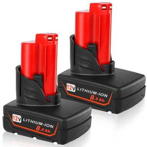 lot 20236 image: KINGTIANLE 8.0Ah 12V Replacement Battery for Milwaukee Cordless Tools, Compatible with Milwaukee Original Battery 48-11-2460 48-11-2411 48-11-2425, 2 Pack (Used)