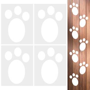 lot 20247 image: FillTouch 4 Pcs Easter Bunny Footprint Stencil Reusable Egg Hunt Bunny Tracks Template Easter Yard Stencils for Paint DIY Holiday Decor