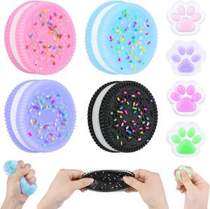 lot 20254 image: Taba Squishy Fidget Toys,Cookie Taba Squishy Toys,Ultra-Soft Stress Relief Toys for Kids Adult,Sensory Toys with Cute Design,Anxiety Relief Party Favors