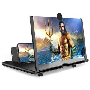 lot 20257 image: 16 Inch Smartphone Screen Magnifier 3D HD Foldable Amplifier Phone Stand with Adjustable Angle Gift for Mom Dad Family Portable Universal Enlarger Movies Gaming Video