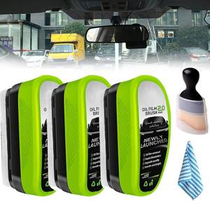 lot 20260 image: 3PCS Car Window Oil Film Cleaning Brush, 2026 Upgrade 2.0 Clear View Glass Cleaner, Auto Glass Oil Film Remover, Anti-Rain & Anti-Fog Protection for Safe Driving, Complete Kit with Brush & Towel