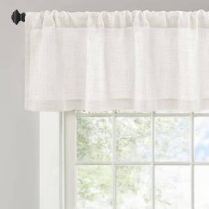 lot 20265 image: DriftAway Linen Textured Curtain Valances for Windows Light Filtering 3 Inch Rod Pocket Farmhouse Country Rustic Kitchen Valances for Bedroom Living Room Bathroom 14 inch Length Ivory White