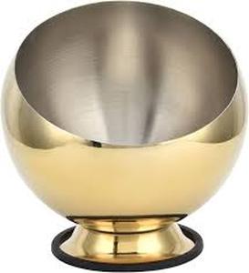 lot 3971 image: Brass colour Footed Serving Bowl