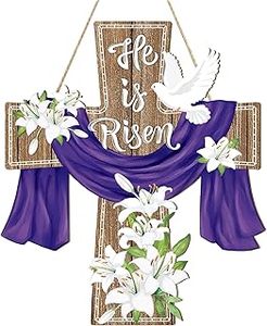 lot 20150 image: Easter Spring Door Sign Cross Wreath Decoration Set