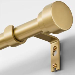lot 1576 image: Oneach Gold Curtain Rods for Windows 48 to 84 Inch, 1 Inch Pole Adjustable Length Heavy Duty Metal Curtain Rod Set, for Outdoor Bedroom Kitchen Living Room (16 to 88 Inch)