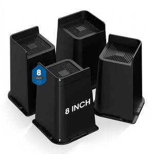 lot 1584 image: MXMZHXU Bed Risers 2 inch, 3 inch, 4 inch, 6 inch or 8 inch Heavy Duty Furniture Risers, Up to 6000 Lbs L Shaped Design Bed Lifts Blocks for Couch Desk Sofa Table (Black, 8 Inch 4 Pack)