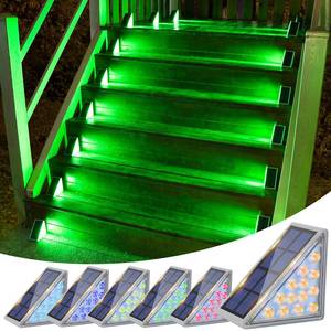lot 2382 image: VOLISUN Solar Stair Lights 6 Pack, 7 Fixed Colors, Solar Step Lights Outdoor Waterproof IP67, LED Outdoor Step Light, Deck Light Outdoor Decor for Garden Stair, Front Step, Porch and Patio