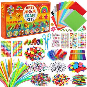 lot 2398 image: DOITEM Pipe Cleaners Craft Supplies, 1800Pcs Arts and Crafts Supplies DIY School Craft Project Including Pipe Cleaner Pom Poms Craft Kits for Kids Over 8 Years Old