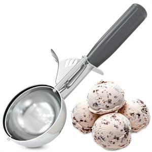 lot 2399 image: 4 oz Large Ice Cream Scoop with Trigger Release #8 - Stainless Steel Cookie Scoop for Baking, Ice Cream and Cookie Dough, Comfort Grip Handle, Easy Release, Dishwasher Safe, Great as Mothers Day Gifts