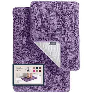 lot 2409 image: BELADOR Plush Bath Mat Set - Quick-Dry Soft Chenille Bathroom Mats with Rubber Backing, Absorbent, Washable - 24x17  30x20 teal