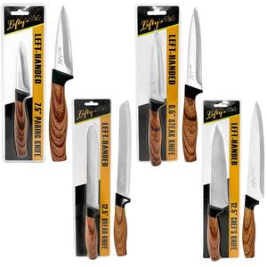 lot 2411 image: Lefty�s Left Handed Knives Set of 4 - Paring Steak Chef and Bread knife - Extra Sharp - Great for Cutting, General Purpose, Kitchen - Gifts for Left-Handed People, Lefty, Adults, Chef, Cook and Women