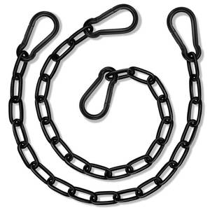 lot 2416 image: A 2 Pack Hanging Swing Chain with 4 Carabiners 25in, 660LB Capacity Heavy Duty Hammock Hardware Kit for Punching Bags, Swing Chairs, Indoor and Outdoor Gym (Black)
