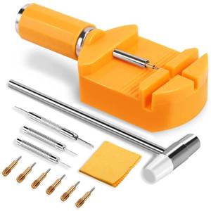 lot 2429 image: HECHIO 12 Pieces Watch Link Removal KitProfessional Watch Band Replacement Tool10 Pcs Spare Spring Bars and 10 Pcs Cotter Pins, 1 Double Head Hammer, 6 Spare Pins