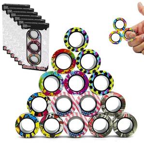 lot 2435 image: 18Pcs Magnetic Rings Fidget Toys Spinner Set Prizes for Kids Classroom Party Favors,Finger Magnet Rings Endless Hours of Fun ADHD Stress Relief Fidget Spinners for Birthday Adults