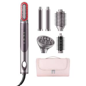 lot 3057 image: MESCOMB Infrared 6 in 1 Hot Air Styler Wrap - Dual Voltage Hair Dryer Fast Drying and No Heat Damage, Professional Multi-Styler for Curling, Volumizing and Smooth Straightening (110V-240V)