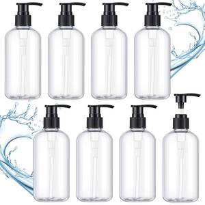 lot 3072 image: Gandeer 8 Pcs Plastic Pump Bottles Empty Lotion Bottle with Pump Refillable Dish Soap Dispenser Portable Hand Soap Dispenser Shampoo Lotion Container for Oil Liquid Soap(Clear,8.5 oz)