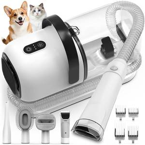 lot 3078 image: FIXR Dog Grooming Vacuum, All-in-One Pet Grooming Kit with Hair Clipper and Shedding Brush, Low Noise 12,000Pa Dog Hair Remover Vacuum, Pet Groomer Set with Cleaning Brushes, PG01