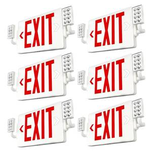 lot 3080 image: FREELICHT 6 Pack LED Double-Sided Exit Sign with Emergency Lights, Adjustable LED Emergency Exit Lights with Battery Backup, Hard Wired, UL Certified, AC 120277V