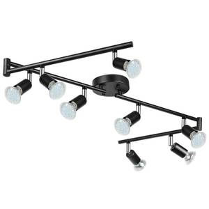 lot 3088 image: Unicozin LED 8 Light Track Lighting Kit, 54.13ftft Black 8 Way Ceiling Spot Lighting, Flexibly Rotatable Head, Track Light Included 8 x LED GU10 Bulb (4W, Daylight White 5000K, 400LM)