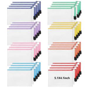 lot 4134 image: Jetec 32 Pcs Mesh Zipper Bags Toy Storage Bikini Organizer Bag Bolsas Para Guardar Trajes De Bano Waterproof Zipper Reusable Pouch Puzzle Multipurpose for Storage Office(Cute Color,5.1 x 4.1 Inch)