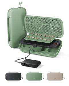 lot 4146 image: Belkin Nintendo Switch 2 Case wIntegrated 10000mAh Power Bank Charger, Portable Hard Shell Protective Carrying Case with Pockets for AirTag, Game Cartridges for Travel - Sage
