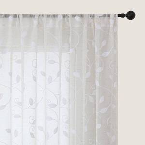lot 4159 image: Aiyufeng White Sheer Curtains Tiers 36 Inchs Long 2 Panels Set for Bedroom BathroomSoft Airy Light Filtering Leaf Pattern Textured Rod Pocket Short Voile Curtains for Kitchen Small Windows30Wx36L