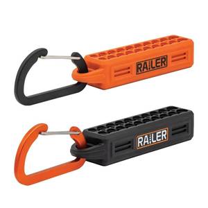 lot 4160 image: Screwdriver Bit Holder Storage Organizer � Railer 20-Hole Black and Orange Bit Holder with Carabiner (2 Pack)