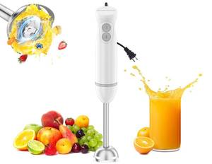 lot 4170 image: Bonsenkitchen Hand Blender, Immersion Blender with 2 Mixing Speed, Electric Portable Handheld Stick Mixer with Stainless Steel Blades for Soup, Smoothie, Puree, Baby Food, White