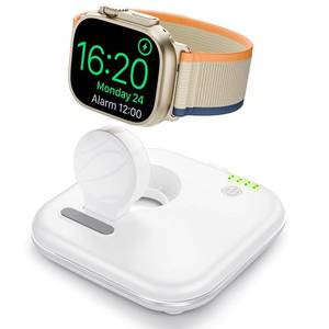 lot 4194 image: ZIKUREL Portable for Apple Watch Charger 2000mAh - Foldable Magnetic for Series 2-10SEUltra12, Emergency Backup Charger with Type-C Travel Cable